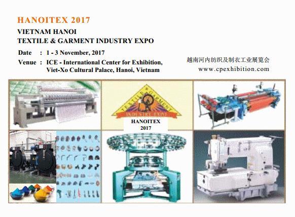 Mời tham gia gian hàng tại Triển lãm Quốc tế ngành công nghiệp Dệt may - Thiết bị, vải & Nguyên phụ liệu - Hanoitex 2017